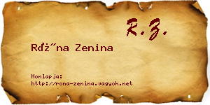 Róna Zenina névjegykártya